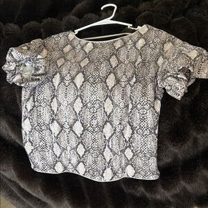 Fate Black and Gray Snake Print Blouse